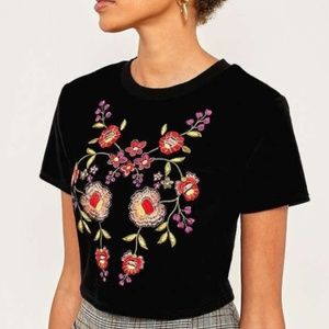 Urban Outfitters Velvet Floral Tee